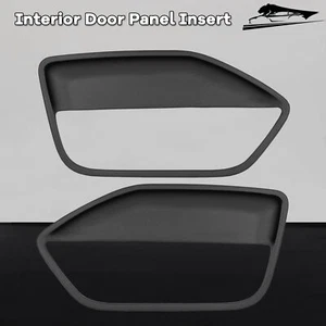 Pair Interior Door Panel Insert Hard Cover BLACK ABS For FORD MUSTANG 2005 -2009 - Picture 1 of 12