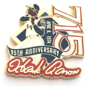 ATLANTA BRAVES PINS HANK AARON PIN HISTORIC 715 ANNIVERSARY DATED MLB PIN - Picture 1 of 3
