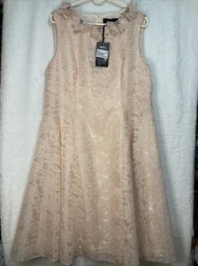 Nissa dress size 18 sleeveless lace fit and flare floral formalwear - Picture 1 of 8