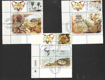 CHRISTMAS IN THE CARRIBEAN ,3 MINI SHEETS C.T.O.1964, VARIOUS SEA CREATURES. - Image 1 of 4