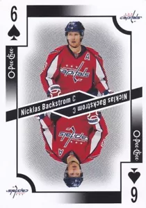 NICKLAS BACKSTROM 2017-18 17-18 OPC O-PEE-CHEE PLAYING CARDS 6 CLUBS CAPITALS - Picture 1 of 1