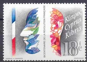 Chipre 1989 Yvert 716 Bicentenario de la Revolución Francesa MNH VF - Imagen 1 de 1