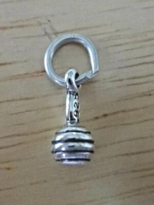 Sterling Silver 3D Tiny 10x5mm Baby Rattle Maraca Charm - Picture 1 of 3