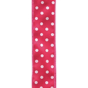 5 yds SUPER DOTS WIRE EDGE RIBBON 1 1/2" w (your choice of 6 colors) - Picture 1 of 9