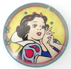 Vintage Yellow Hand Held Roller Pall Pinball Toy Game Disney's Snow White 1950s - Photo 1 sur 2