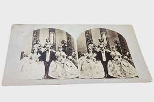 Antigua tarjeta Stereoview con retrato familiar "Paraíso" - Imagen 1 de 3