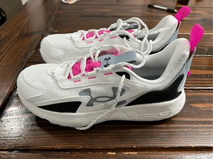 Under Armour HOVR Zapatos para Correr Blanco Rosa Hombre’s Talla 12/Mujer’s 13.5 - Imagen 1 de 11