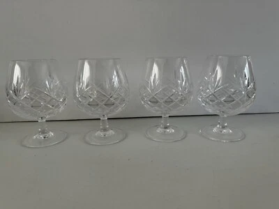 Royal Crystal Rock Set Of 4 Cut Glass Brandy Glasses RCR Stamped NEW - Image 1 of 4