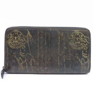BERLUTI Itauba Scritto Long Zip Around Wallet Venezia leather Gray Italy 77895 - Picture 1 of 13