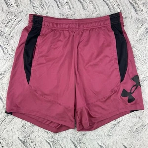 Under Armour Women's 6" Basketball Gym Heatgear  Shorts Pink Size Medium Pocket - Picture 1 of 9