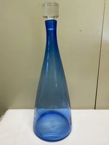 WINSLOW ANDERSON Blenko Blue MCM Azure Blue Glass Decanter Genie Bottle READ - Picture 1 of 13