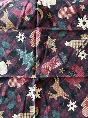 NORTH BAY CHRISTMAS BY THIMBLEBERRIES Cotton Fabric Winter Christmas 18” x 44” - Image 1 of 4