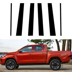Glossy Black Pillar Posts Window Door Cover Trim For Toyota Hilux 2015 - 2021 - Picture 1 of 12