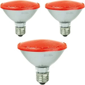 3Pack PAR30 LED Red Flood Light Bulb, 3W, Non-Dimmable, E26, Short Neck - Picture 1 of 1