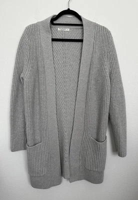 Cárdigan Woolovers Lana Mezcla Algodón Tejido Frente Abierto Gris Bolsillo Para Mujer Pequeño Foto 1 de 4