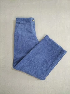 Damart Corduroy Trousers  Size 10 Blue Straight 30"Leg Stretch High Rise - Picture 1 of 9