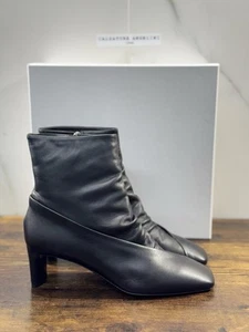 Del Carlo Botín De Cuero Negro Luxury Hecho En Italia Mujer 41 - Imagen 1 de 7