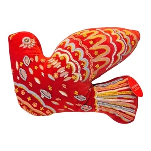 Opalhouse Jungalow Bird Throw Pillow Beaded Embroidered Red NWT Target Boho Funk - Picture 1 of 8