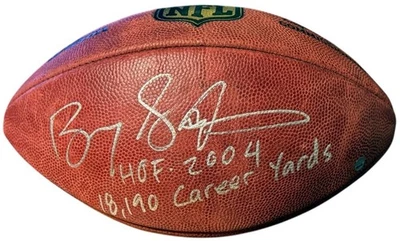 Barry Sanders signed Official NFL New Duke Football w/ HOF/18,190 Yards- Steiner - Image 1 of 2