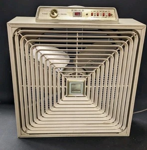 Vintage J.C. Pennys 22'' Thermostat Deluxe Box Fan Multi speed metal works great - Picture 1 of 23