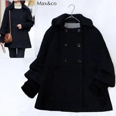 Max Mara Max&Co Alpaca Half Coat, Black, Women's Size L - Image 1 of 4