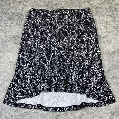 Falda Michael Kors Para Mujer Talla XL Negra Floral Volantes Alta Baja Business Classy Foto 1 de 4