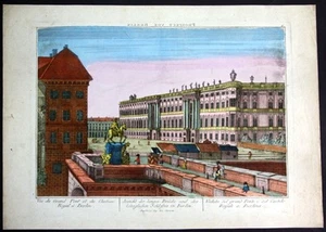 1810 Berlin Guckkastenblatt Zograscope Château Vue Gravure Antique - Picture 1 of 1