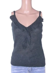 List Top Canotta Da Donna Verde Taglia M In Mohair Senza Maniche Maglia Leggera - Picture 1 of 9