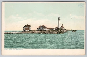 Postal Faro Boston Light, Massachusetts Mass. Tarjeta Phostint sin publicar - Imagen 1 de 2