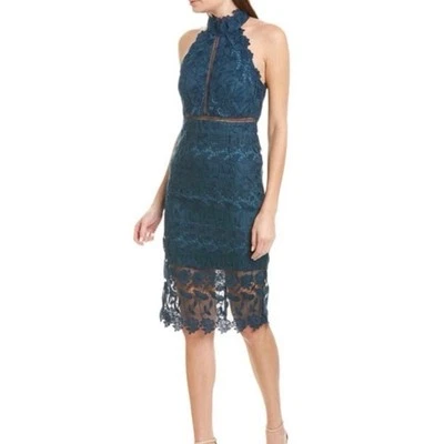 NWOT Noni Lace Halter Dress in Ash Blue SZ 6/US S - Image 1 of 4