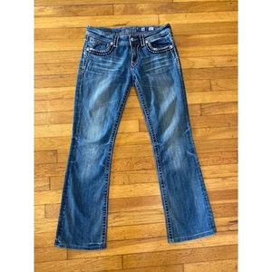 Pantalones de mezclilla Miss Me Boot Cut talla 30 Cross Angel Wing bolsillo Bling - Imagen 1 de 7
