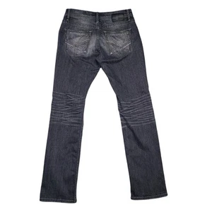 Buckle BKE Carter Jeans Mens 32L 32x34 Black Denim Straight Whiskering Stretch - Picture 1 of 17