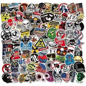 200 Pezzi Adesivi Cappello Rigido Divertenti per Cassetta Attrezzi Casco Vinile Decalcomanie Uomo Lotto Bomba - Foto 1 di 5