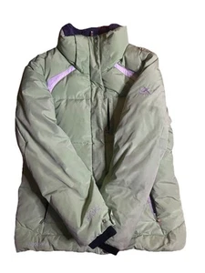 Zero Xposur Evolution Down Puffer Jacket Coat Green and White. Size Large - Picture 1 of 11