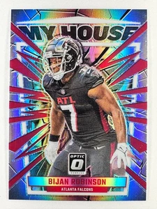 BIJAN ROBINSON 2023 Optic #4 My House HOLO PRIZM Rookie RC Atlanta Falcons B - Foto 1 di 3