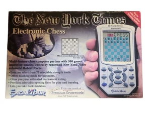 NOS Excalibur New York Times Electronic Chess Handheld Game, Model #974 - Picture 1 of 5