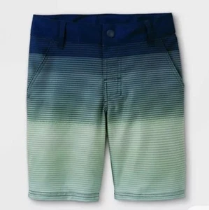 Boys Blue Ombre Striped Hybrid Board Swim Shorts Art Class Size 10 Husky UPF 50+ - Picture 1 of 1