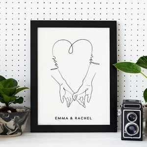 Personalisierte Valentinstagsgeschenke für sie Freundin Freund Liebe Paar Hände - Bild 1 von 17