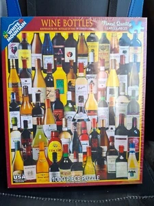 White Mountain VTG Puzzle by Charlie Girard Wine Bottles 2015 New 1000 pc - Picture 1 of 3