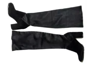 Rachel Zoe Over The Knee hohe Stiefel Gr. 5,5 Wildleder Leder schwarz Stretch Neu $ 498 - Bild 1 von 10
