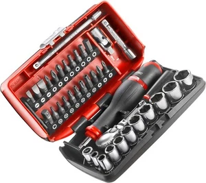 Facom RL.Nano1 1/4 inch Nano Socket Set, 6 points, 38 pieces, 1 piece Wrench - Picture 1 of 3