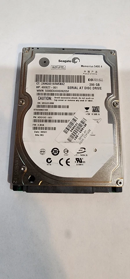 Seagate Momentus 5400.4 200GB Internal 5400RPM 2.5" (ST9200827AS) HDD TESTED - Image 1 of 1
