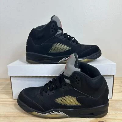 Air Jordan 5 Black Metallic Sz 7Y - Image 1 of 4