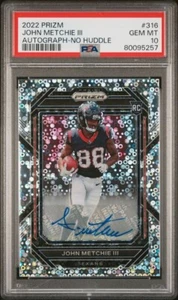 John Metchie III 2022 Panini Prizm No Huddle RC Auto GEM MINT! PSA 10 Low Pop! - Picture 1 of 2