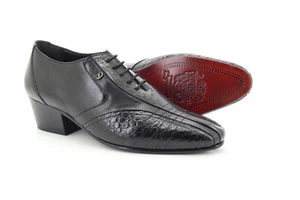 Lucini 33483 Herren Echtleder Kubanischer Absatz spitz formell Hochzeit Schnürschuhe - Bild 1 von 7