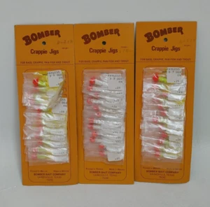 36 Vintage Bomber Crappie Jigs OLD STOCK Dealer Card Bass Trout Pan Fish Crappie - Picture 1 of 1