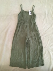 Old Navy 4T Romper Jumpsuit Muslin Gauze Cotton Terracotta Jumper Boho Nwt Green - Picture 1 of 5
