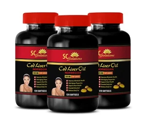Aumenta la fertilidad - Aceite de hígado de bacalao 600 mg - Vitaminas orgánicas para el colesterol 3 botellas - Imagen 1 de 12