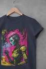Frank Frazetta Style Cyberpunk Femme Fatale Robot T-Shirt