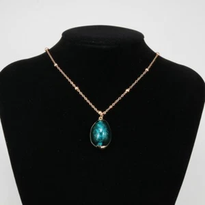Cowrie Necklace Pendant Rumpfschale Chain Sea Real Shells Gold Turquoise - Picture 1 of 2